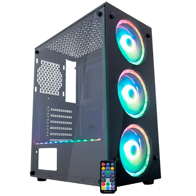 GABINETE GAMER KMEX CG-A1TJ ATLANTIS STAR MICRO ATX/ ATX/ ITX SEM FONTE PRETO
