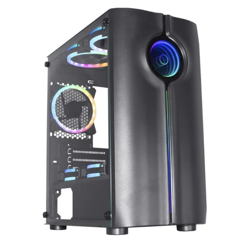 Gabinete Gamer Reactor Infinite 02 Led Rgb Preto - K-Mex - K-mex