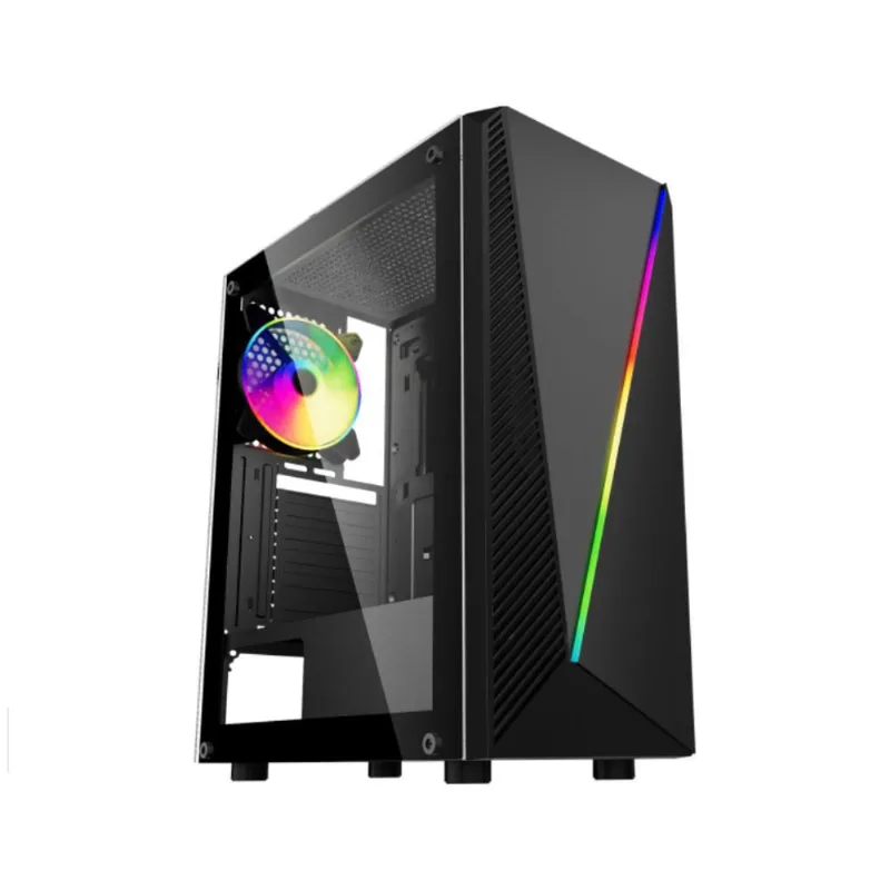 Gabinete Gamer K-Mex Yaiba 1 05AA - Lateral em Vidro Temperado, USB 3.0, Iluminação led, atx, Preto - K-mex