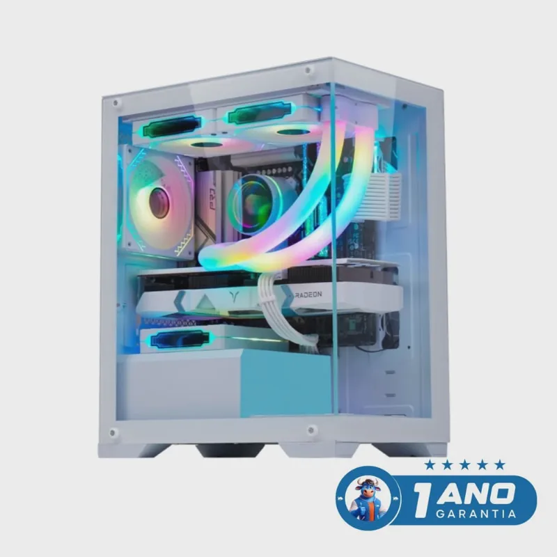 Gabinete Gamer poseidon white micro atx - CG-W1H5