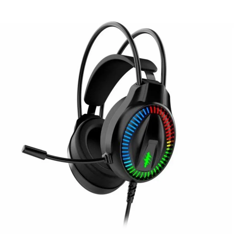 Headset Gamer K-Mex AR99 P2 Iluminação RGB com Microfone para PC e Console Preto