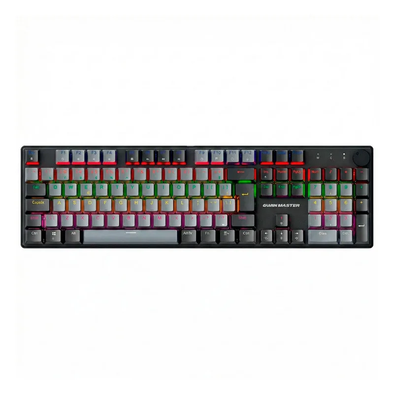 Teclado Mecânico Gamer K-mex Kgy528 - Iluminação Rainbow - Switch Blue - Cinza - Kgy528u0001cb0x - K-mex