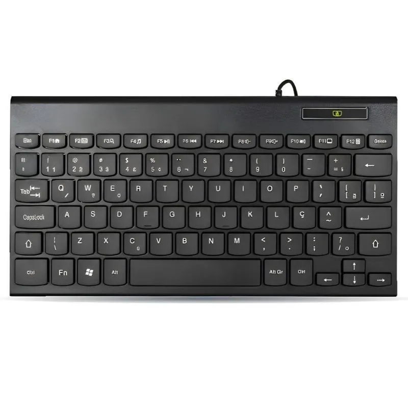 Teclado KM3528 Compacto ABNT2 USB com Indicador Caps Lock Preto K-Mex