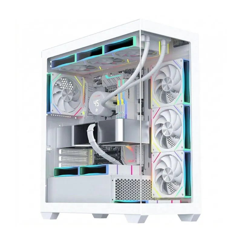 Gabinete Gamer Aquário K-mex CG-W6DY Vidro Temperado ATX Branco CGW6DYRH002CB0X