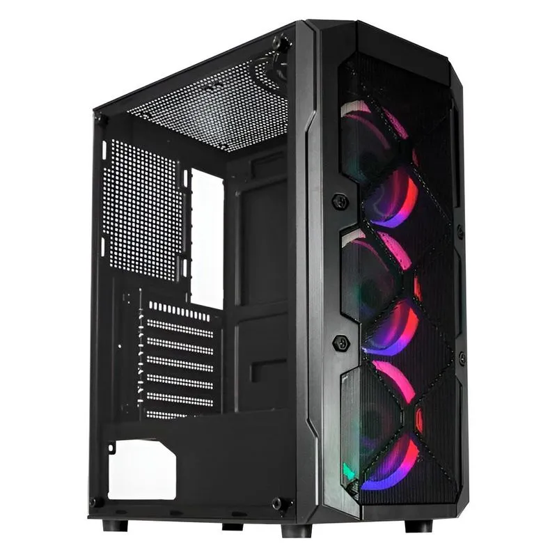 Gabinete Gamer K-mex 02c5 - Vidro Temperado - 3 Coolers - Atx - Preto - Cg02c5rh0010b0x