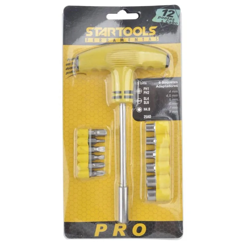 Chave Tipo T Com 5 Bits + 6 Canhao / Soquete E Adaptador Pro