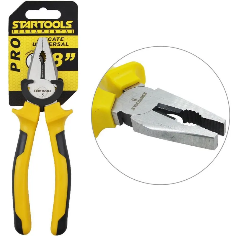 Alicate Universal 8'' Cabo Emborrachado Amarelo / Preto Pro