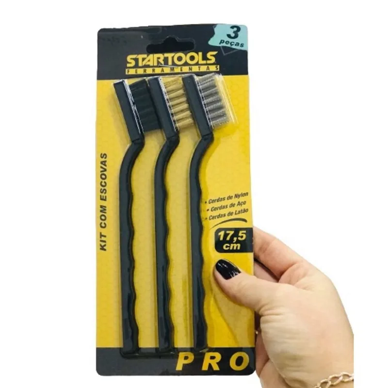 Kit Escovas de Aço 17,5cm com 03 Peças StarTools