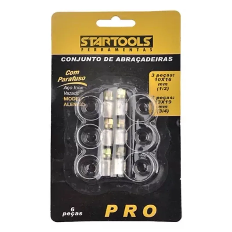 Abracadeira Alemão Metal Pro Com 6 Pecas 10-16/13-19mm
