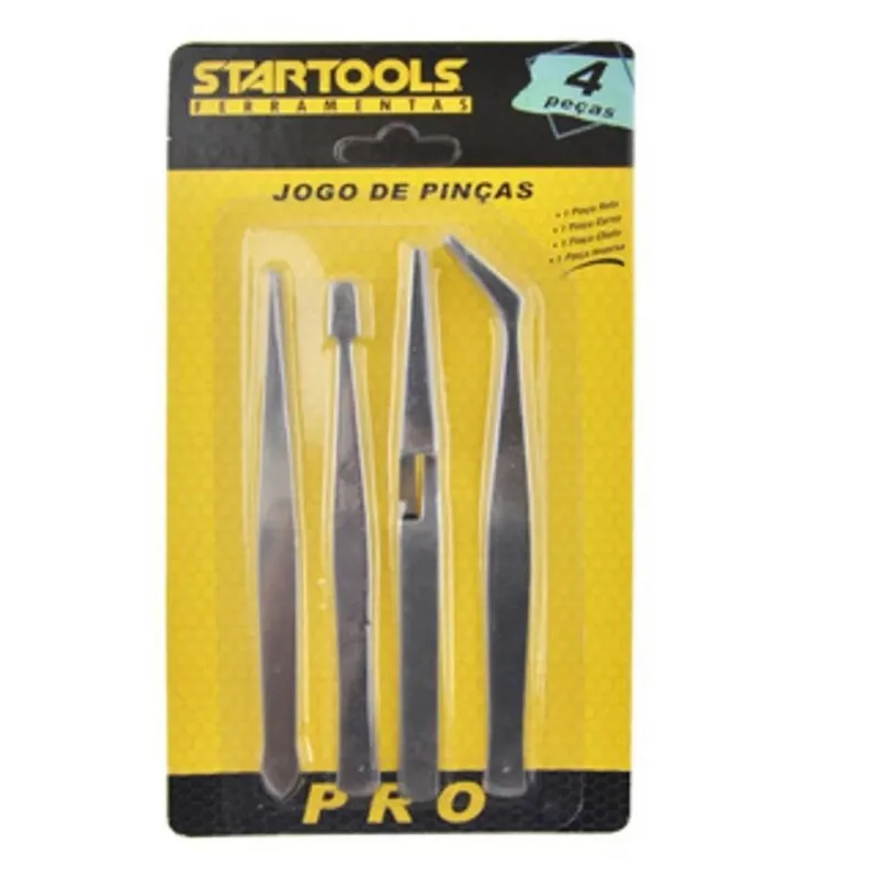 Kit De Pinças 4 Peças Na Cartela Startools