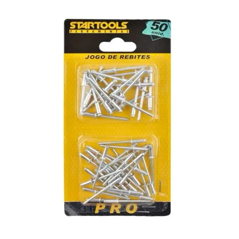 Jogo AR0297 Rebites com 50 peças Startools JOGO AR0297 REBITES C/50PC STARTOOLS
