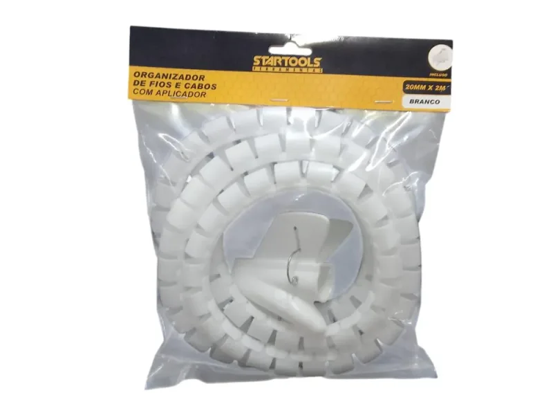 Organizador de Fios e Cabos com Aplicador 20mmx2m - Branca