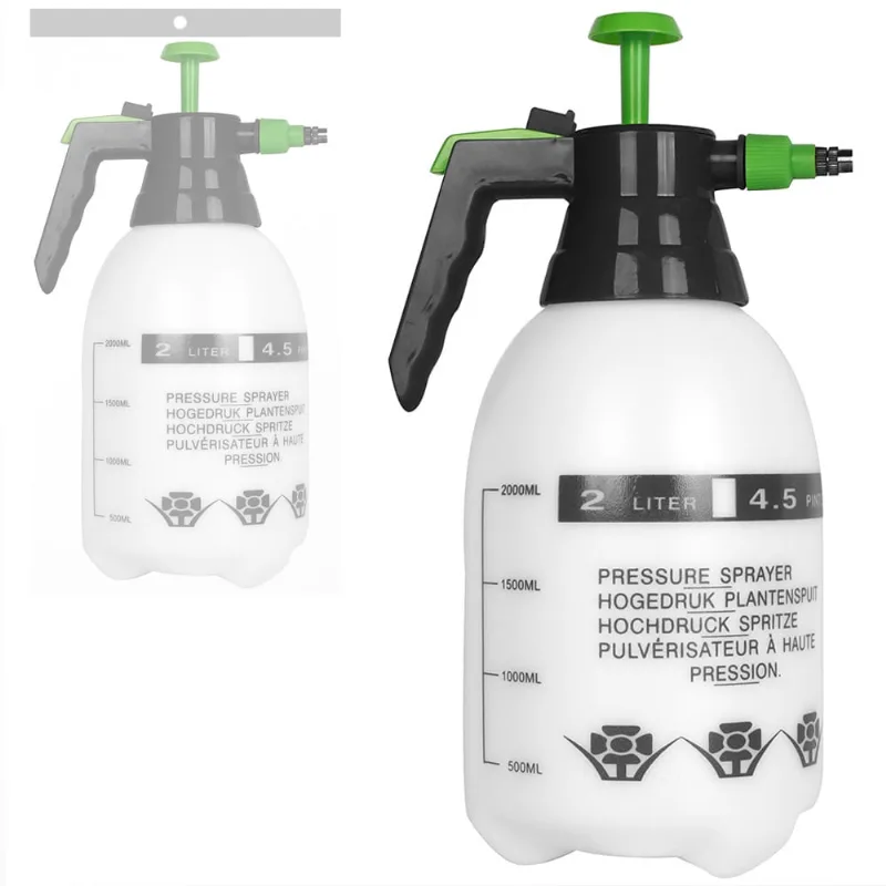 Pulverizador/borrifador de pressão de plástico branco/preto pro 2L startools