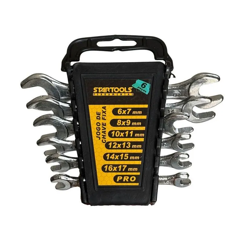 Jogo De Chaves Fixas 6 Peças 6x7mm A 16x17mm Em Aço Carbono Com Acabamento Cromado Startools