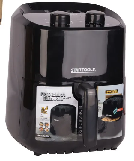 Fritadeira Elétrica Preta Sem Óleo Airfryer Premium