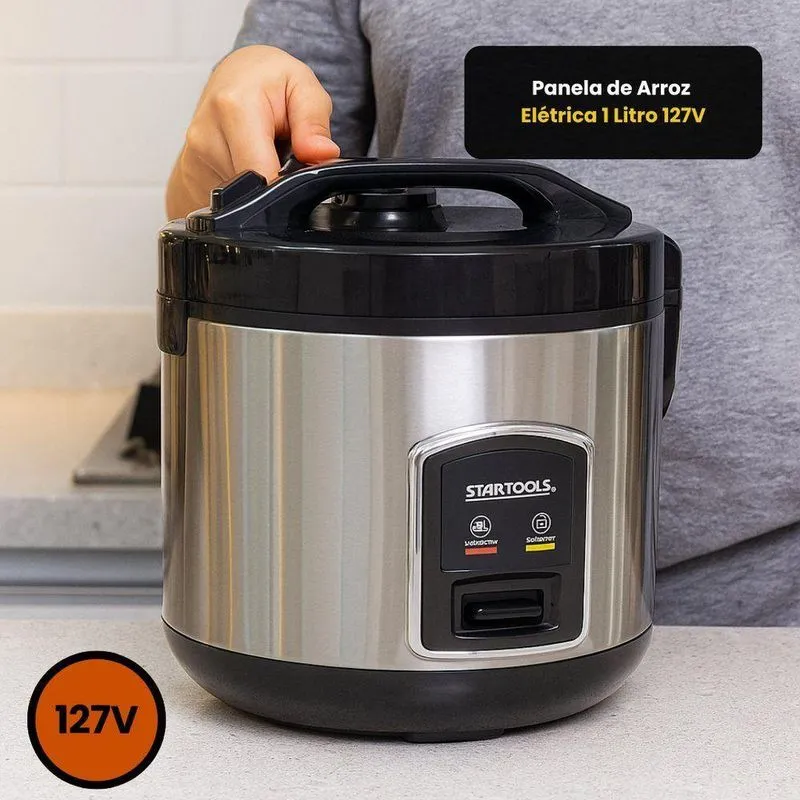 Panela de Arroz Elétrica 1L 400W Preto 110V