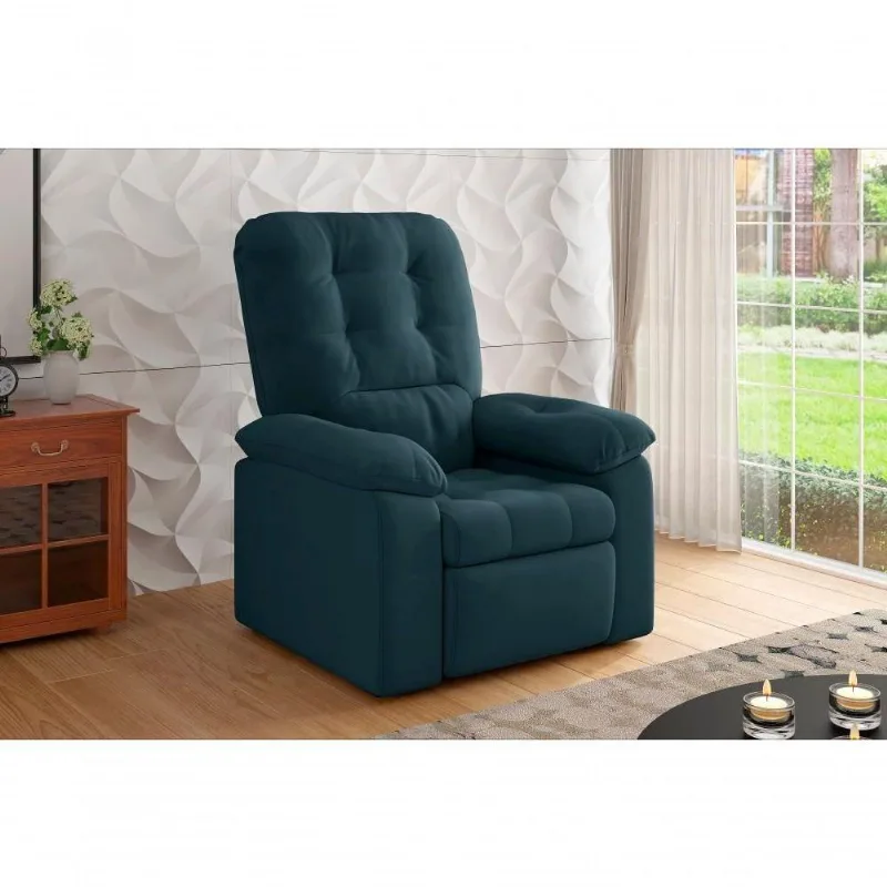 Poltrona Esmeralda Retrátil/reclinável Suede Petróleo - Xflex Sofás
