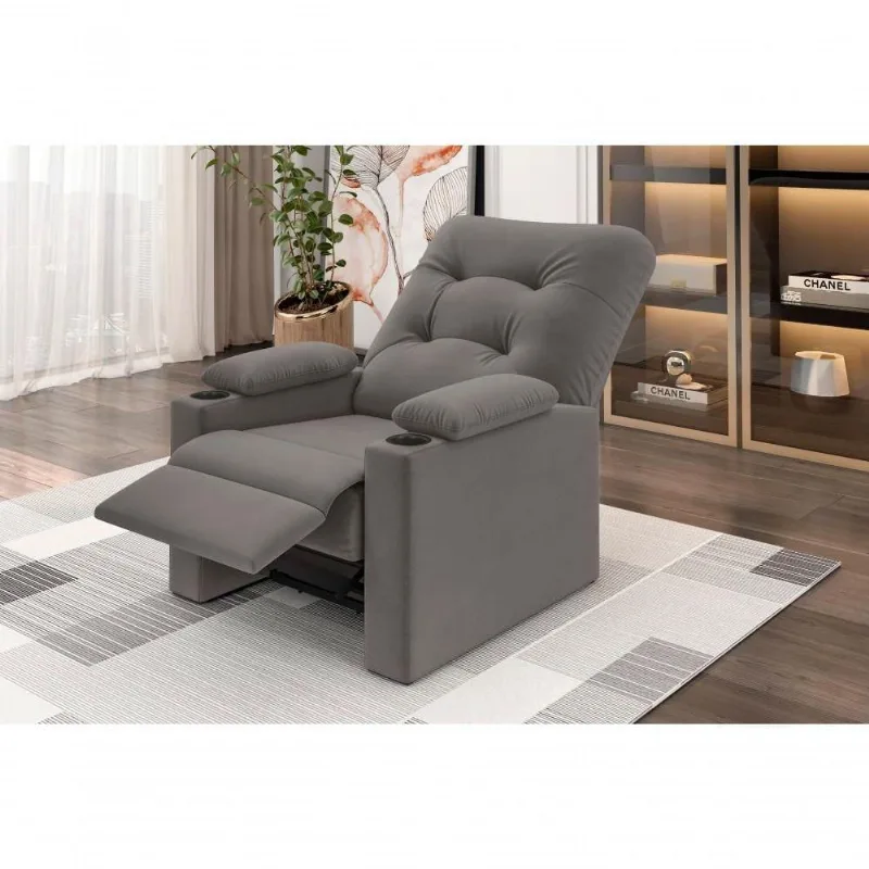 Poltrona Columbia Retrátil/reclinável Porta Copos Suede Cinza - Xflex Sofás