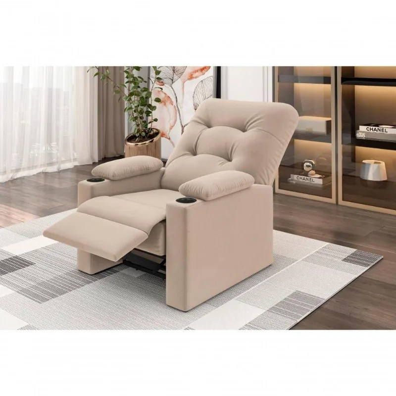 Poltrona Columbia Retrátil/reclinável Porta Copos Suede Capuccino - Xflex Sofás