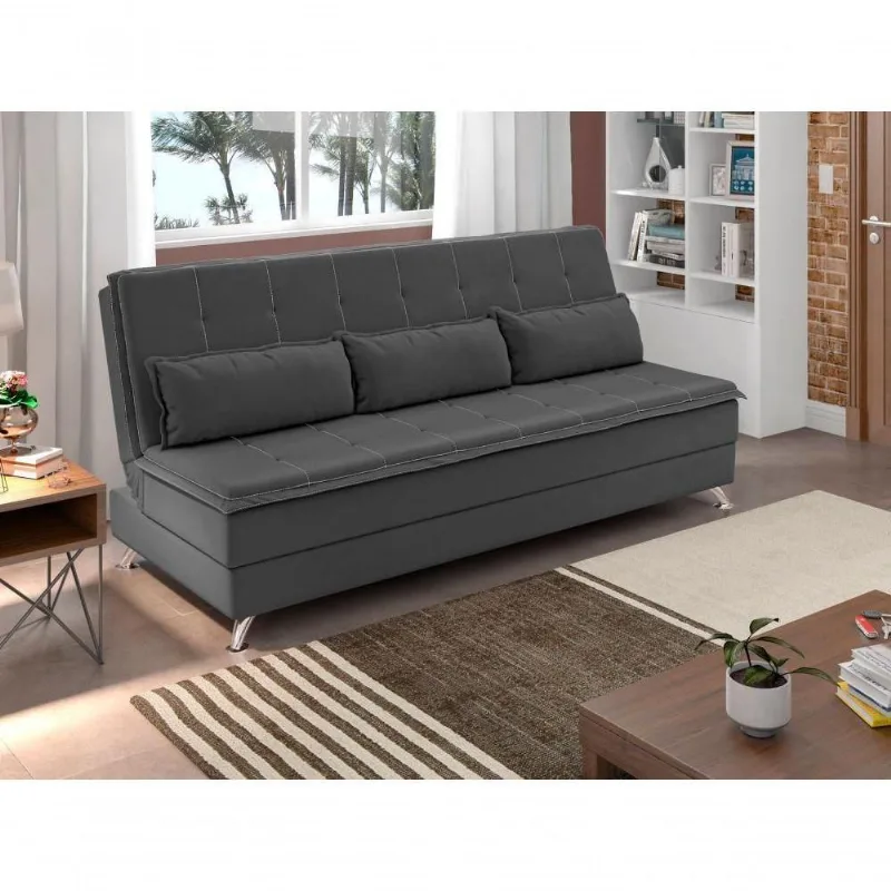 Sofá Cama Casal Luma 1,90m Cinza - Xflex Sofás