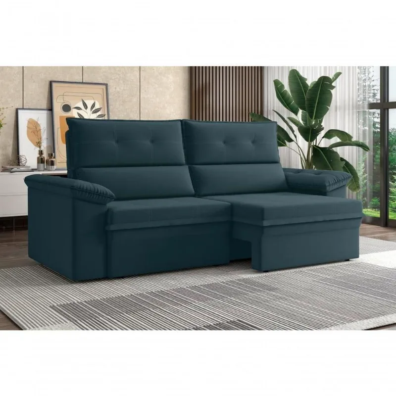 Sofá Aspen 2 Lugares Retrátil e Reclinável 180CM Petróleo Xflex Sofás