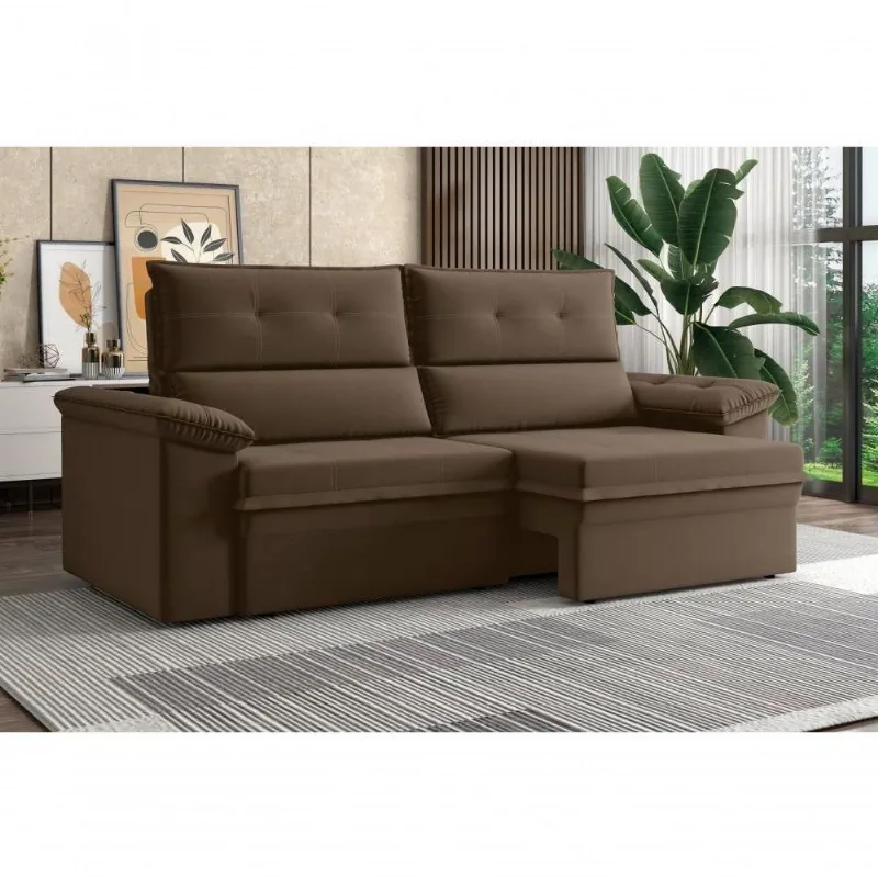 Sofá Aspen 2 Lugares Retrátil e Reclinável 180CM Marrom Xflex Sofás