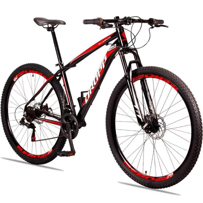 Bicicleta 29 Dropp Aluminum Preto + vermelho