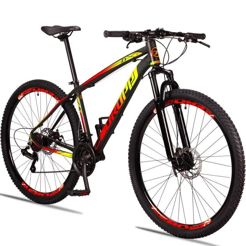 Bicicleta Dropp Z3 Aro 29 Câmbios Shimano Vermelho+amarelo