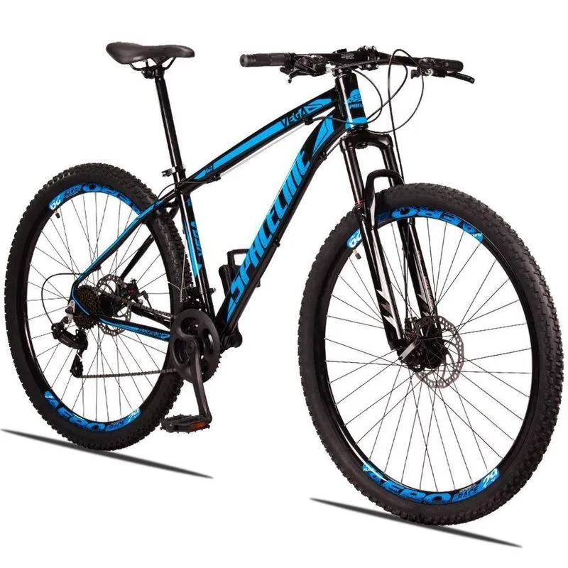 Bicicleta 29 Spaceline Vega 21v Preto + azul