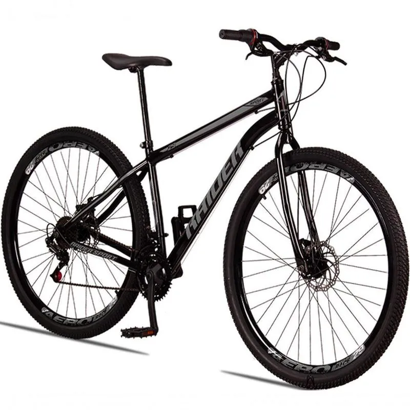 Bicicleta 29 Raider Sport Aço 21 Marchas Freio A Disco Preto+cinza