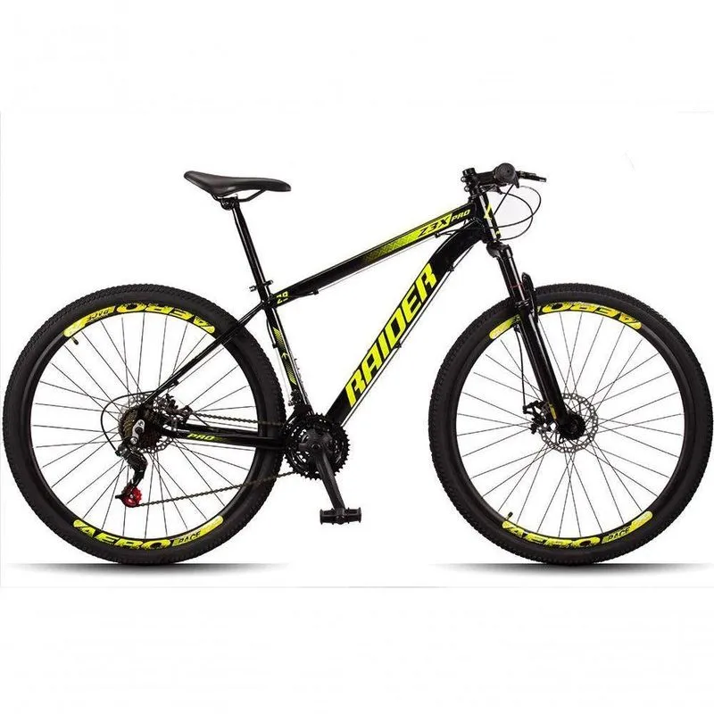 Bicicleta 29 Raider Z3x Pro 21v Preto + amarelo