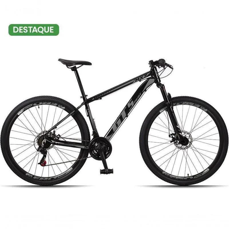 Bicicleta 29 Gt Mx7 21 Marchas Mtb Alumínio Preto + Cinza