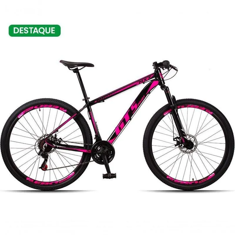 Bicicleta 29 Gt Mx7 21 Marchas Mtb Alumínio Preto + Rosa
