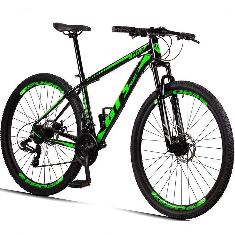 Bicicleta 29 Gt Sprint Mx7 24V Alumínio Mtb Preto + Verde