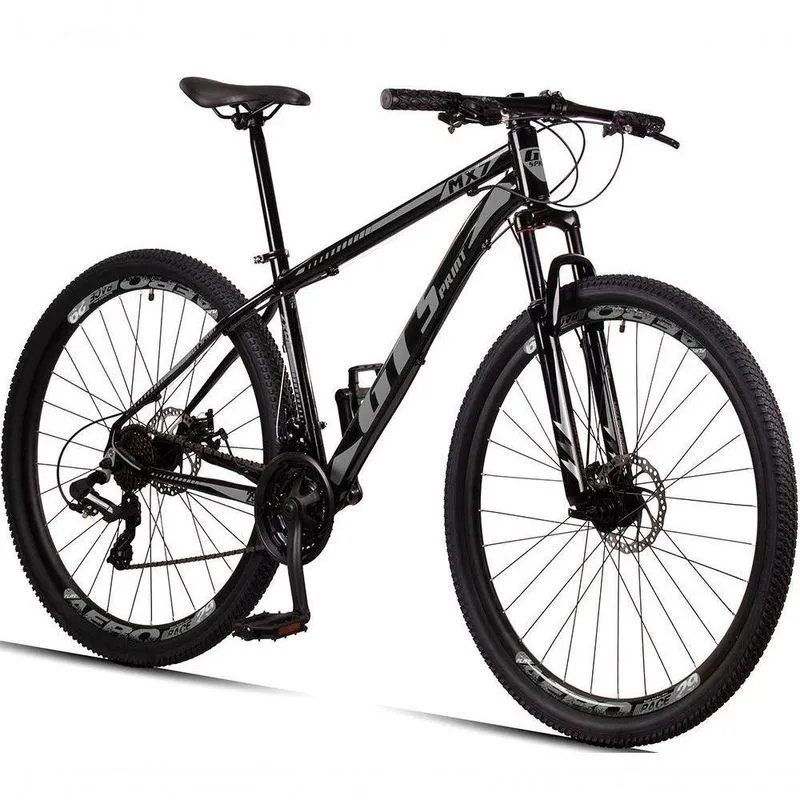 Bicicleta 29 Gt Sprint Mx7 24V Alumínio Mtb Preto + Cinza