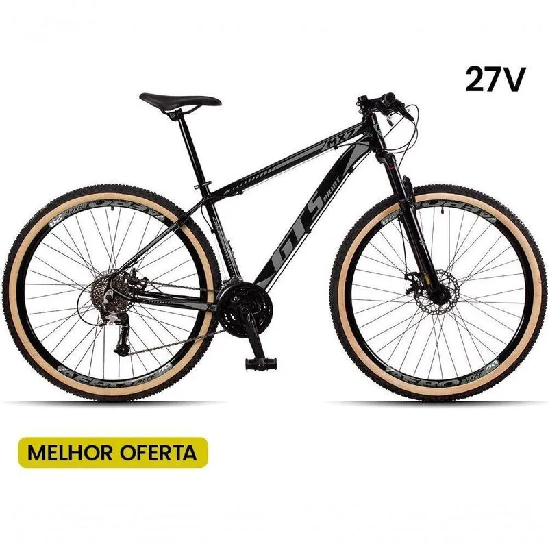 Bicicleta 29 Gt 27 Marchas Mx7 Quadro Alumínio Preto + Cinza