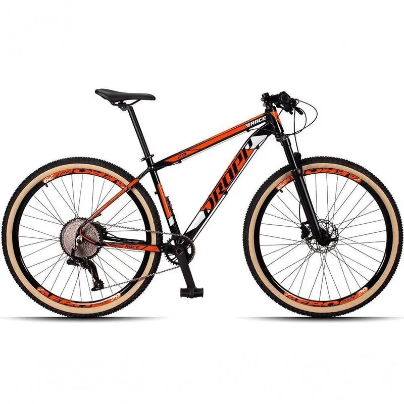 Bicicleta 29 Dropp Race 12v Suspensão Preto + laranja