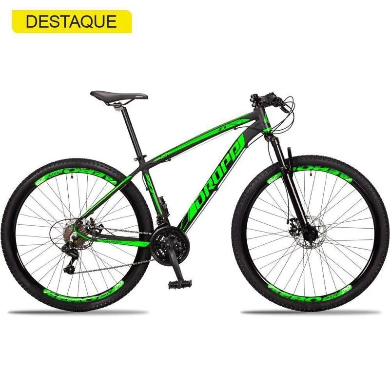 Bicicleta 29 Dropp Z3 Câmbios Shimano 21V Preto + Verde