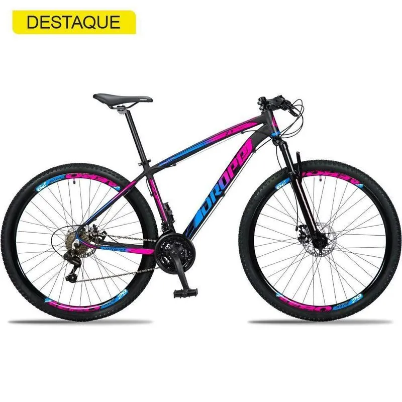 Bicicleta 29 Dropp Z3 Câmbios Shimano 21V Azul + Rosa