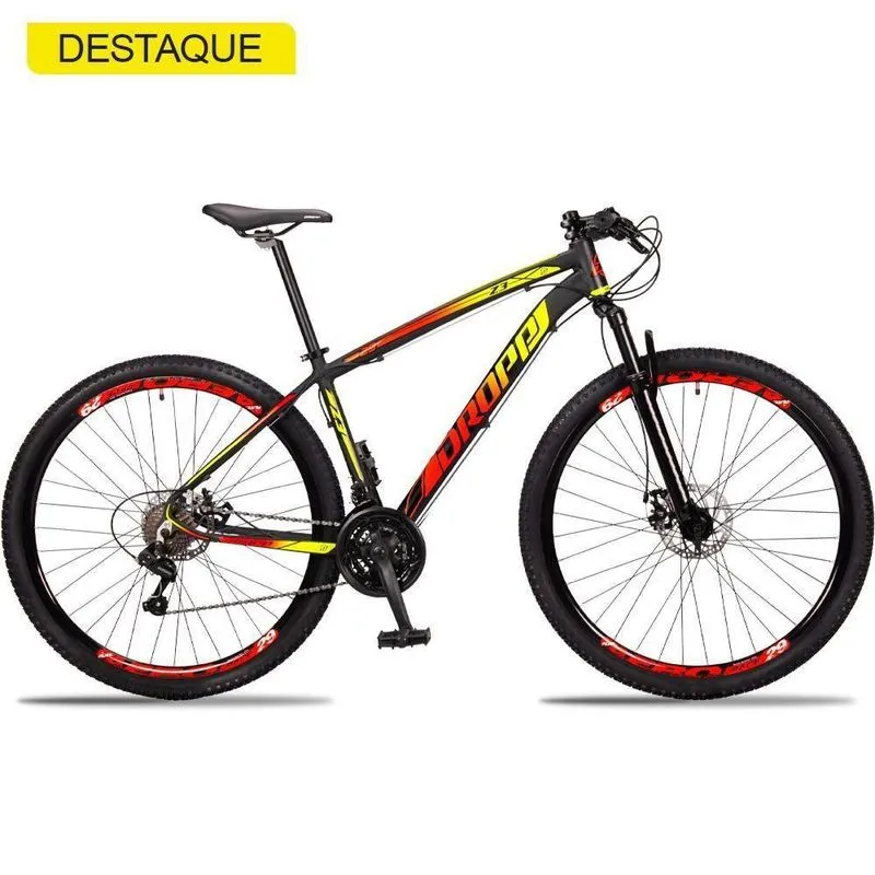 Bicicleta 29 Dropp Z3 Câmbios Shimano 21V Vermelho + Amarelo