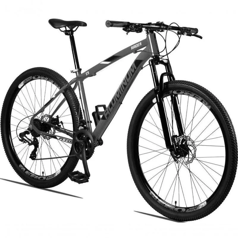 Bicicleta Aluminum Raider 24V Aro 29 Index Grafite + Preto