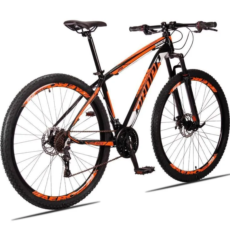 Bicicleta 29 Dropp Race 21V Freio Disco Preto + Laranja