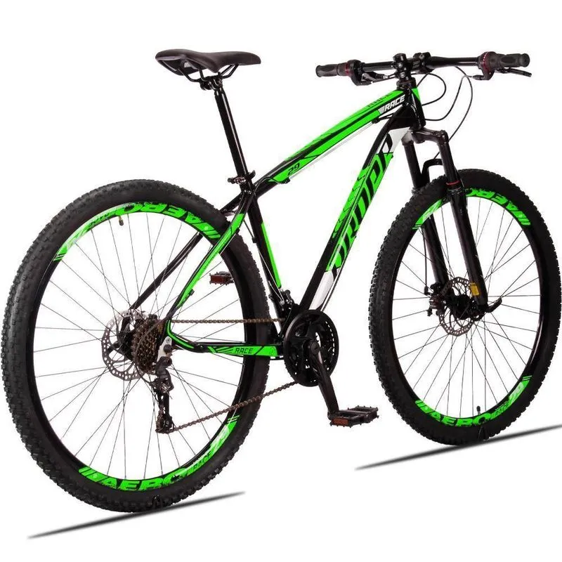 Bicicleta 29 Dropp Race 21V Freio Disco Preto + Verde