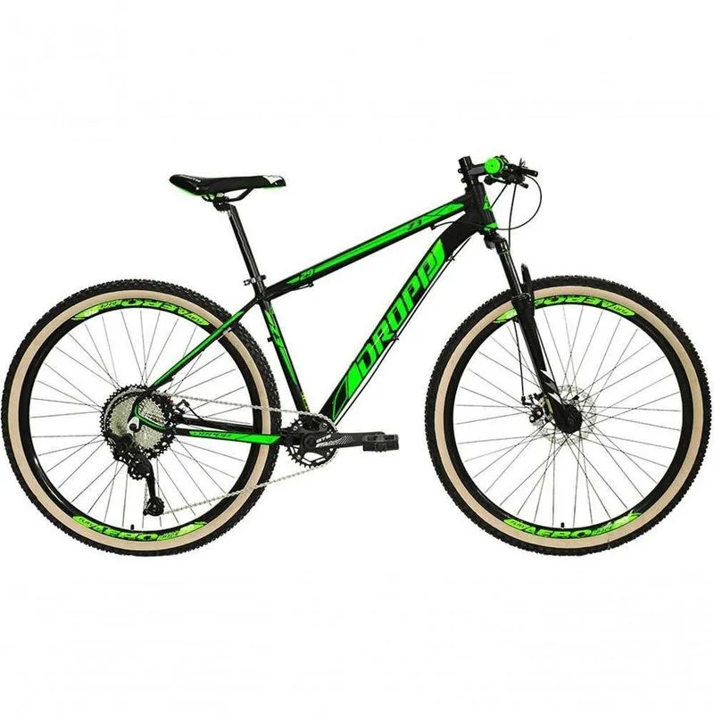 Bicicleta 29 Dropp Z3 12v Kit Gts Freio A Disco Preto + verde