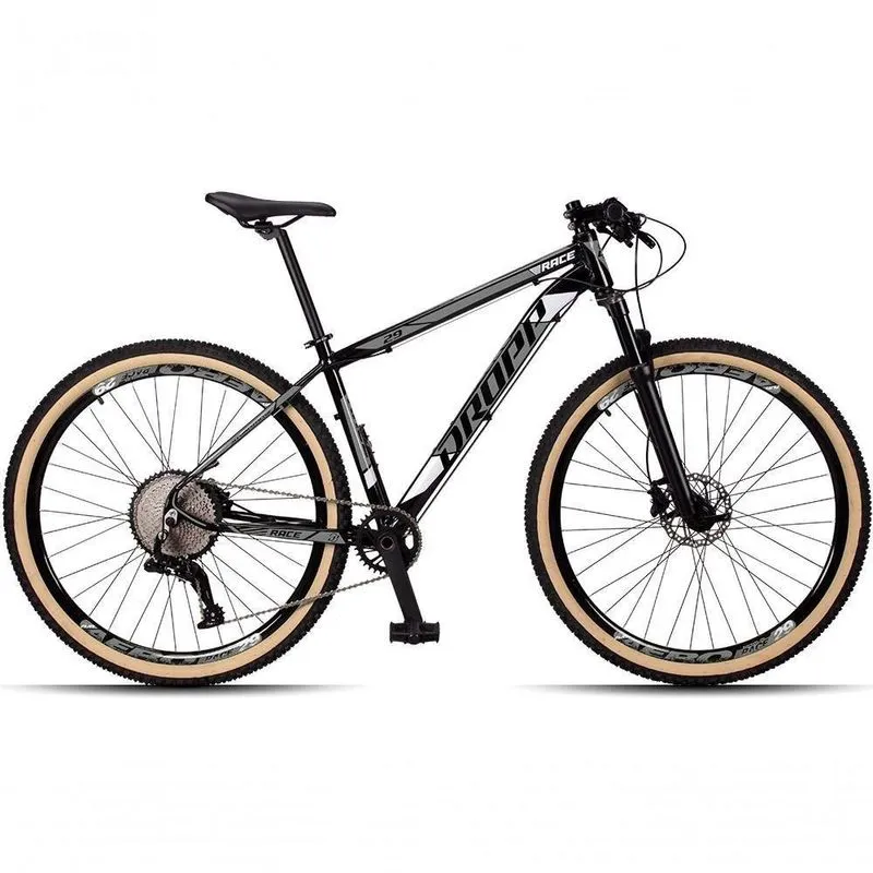 Bicicleta 29 Dropp Race 12V Freio Hidráulico Preto + Cinza