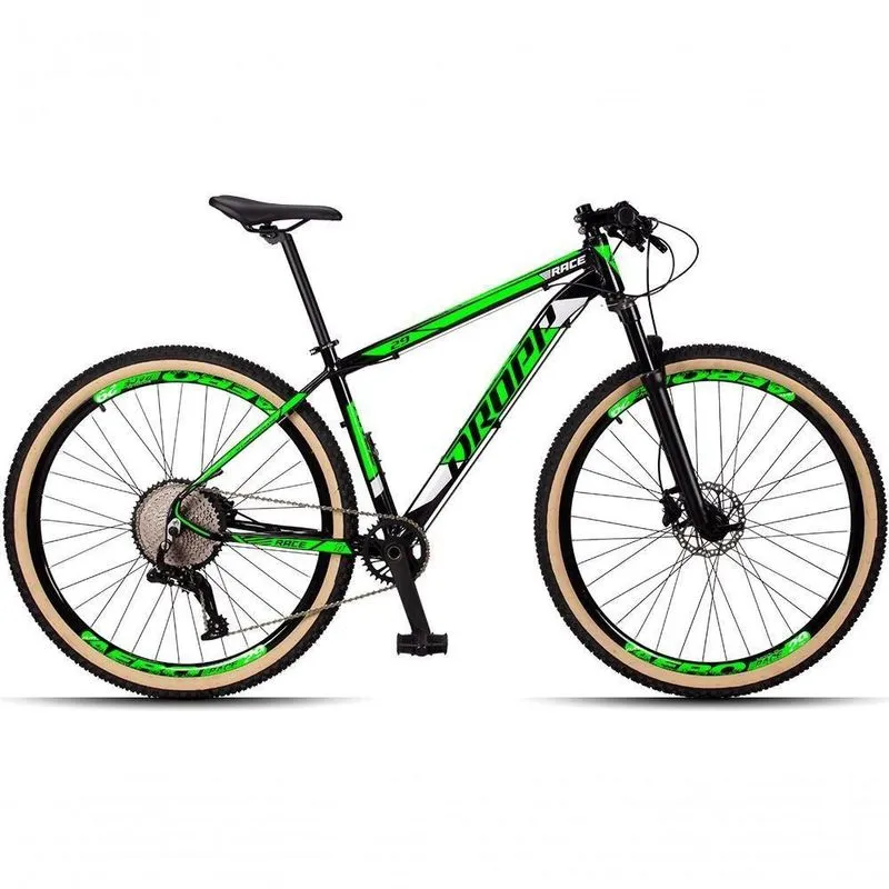 Bicicleta 29 Dropp Race 12V Freio Hidráulico Preto + Verde