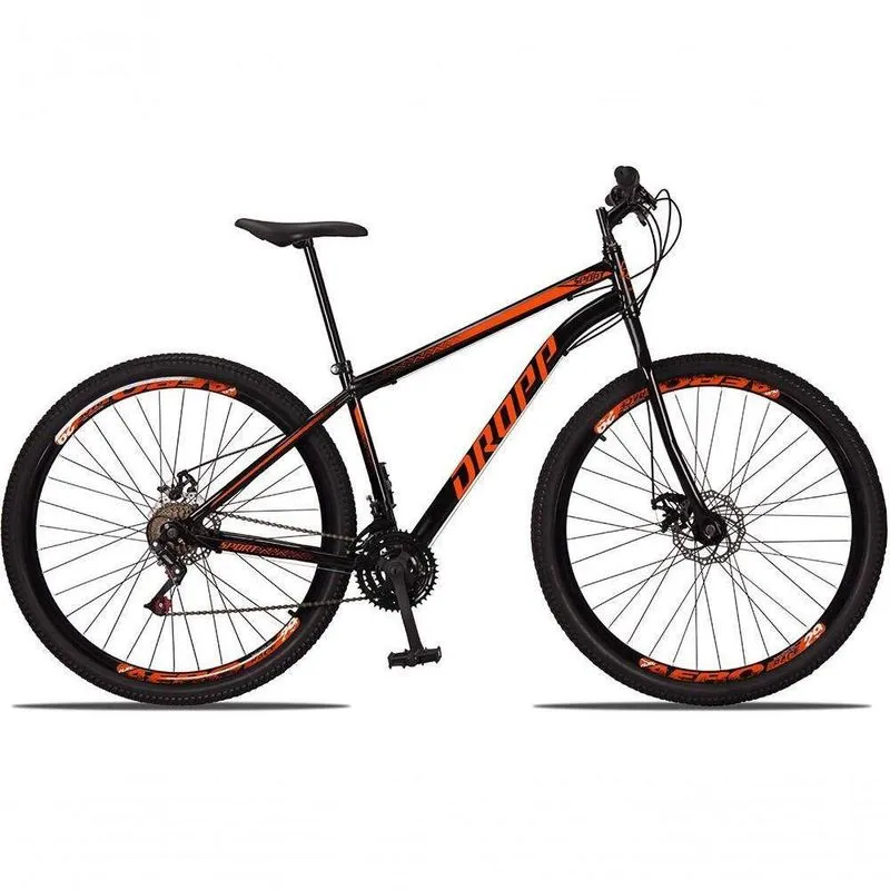 Bicicleta 29 Dropp Sport Aço 21 Marchas Freio A Disco Preto + laranja