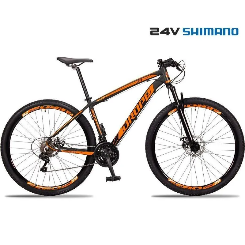 Bicicleta 29 Dropp Z3 Shimano Tz 24 Vel Freio A Disco Mtb Alumínio Preto + laranja