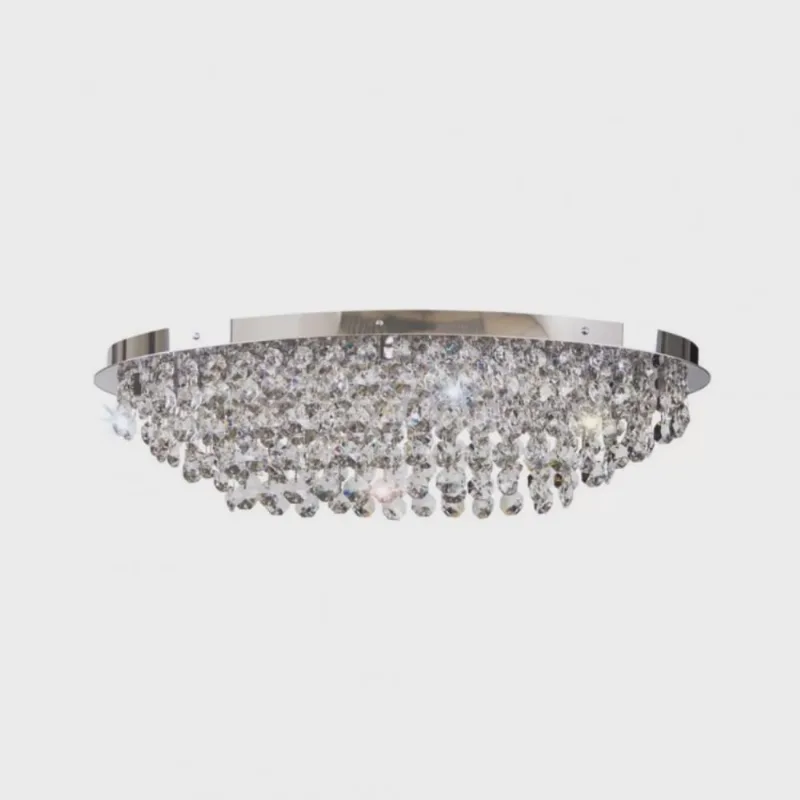 Plafon Italia Oval 6 Luzes G9 40x24cm Gpov402406pfv2 Bronzearte Transparente