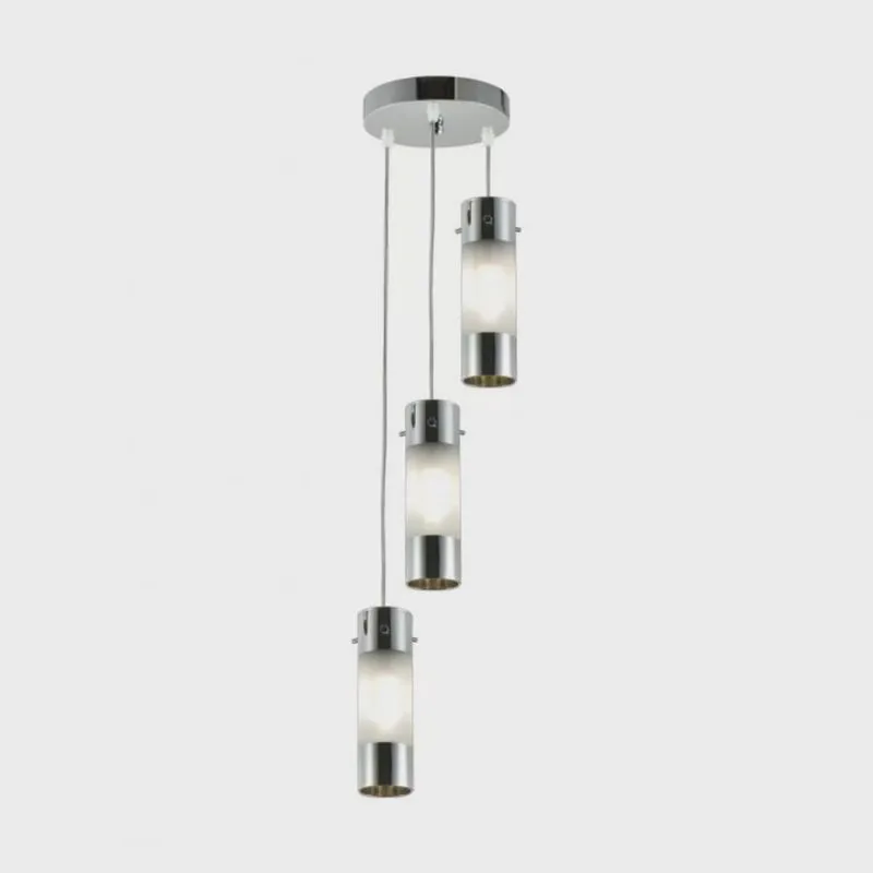 Pendente 1/2 Cromo 15x100cm 3 Luzes Lâmpada G9 Não Inclusas Elegance AXEL0503PDCR Bronzearte
